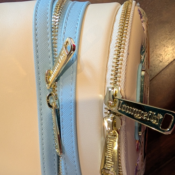 New Loungefly Disney Princess Pearled Glitter Portrait Embroidered Mini Backpack - Picture 5 of 7